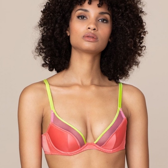 Agent Provocateur Viv Pink Lime Bra 32B NWT